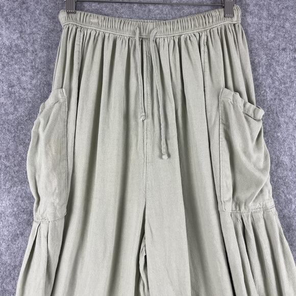 Free People Quinn Pants Womens Small Sage Green Harem Slouchy Wide Leg Boho - Picture 3 of 16